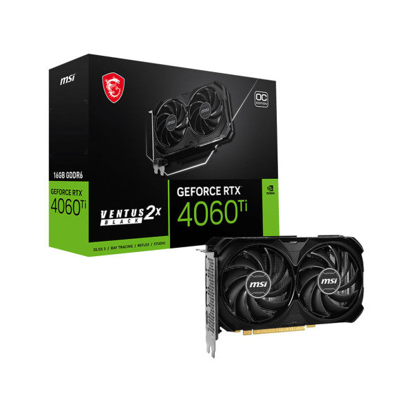 MSI GeForce RTX 4060 Ti VENTUS 2X OC BLACK 16GB GDDR6 MSI GeForce RTX 4060 Ti VENTUS 2X OC BLACK 16GB GDDR6